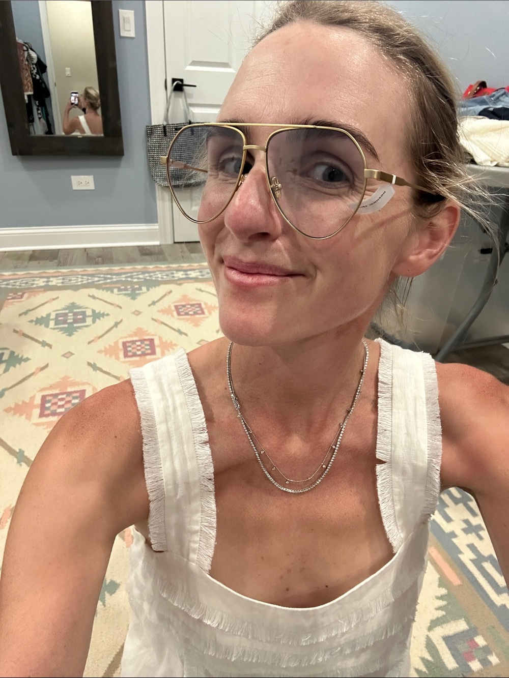 Elisa Johnson Women's Gold Aviator Glasses - Picture 3 of 5